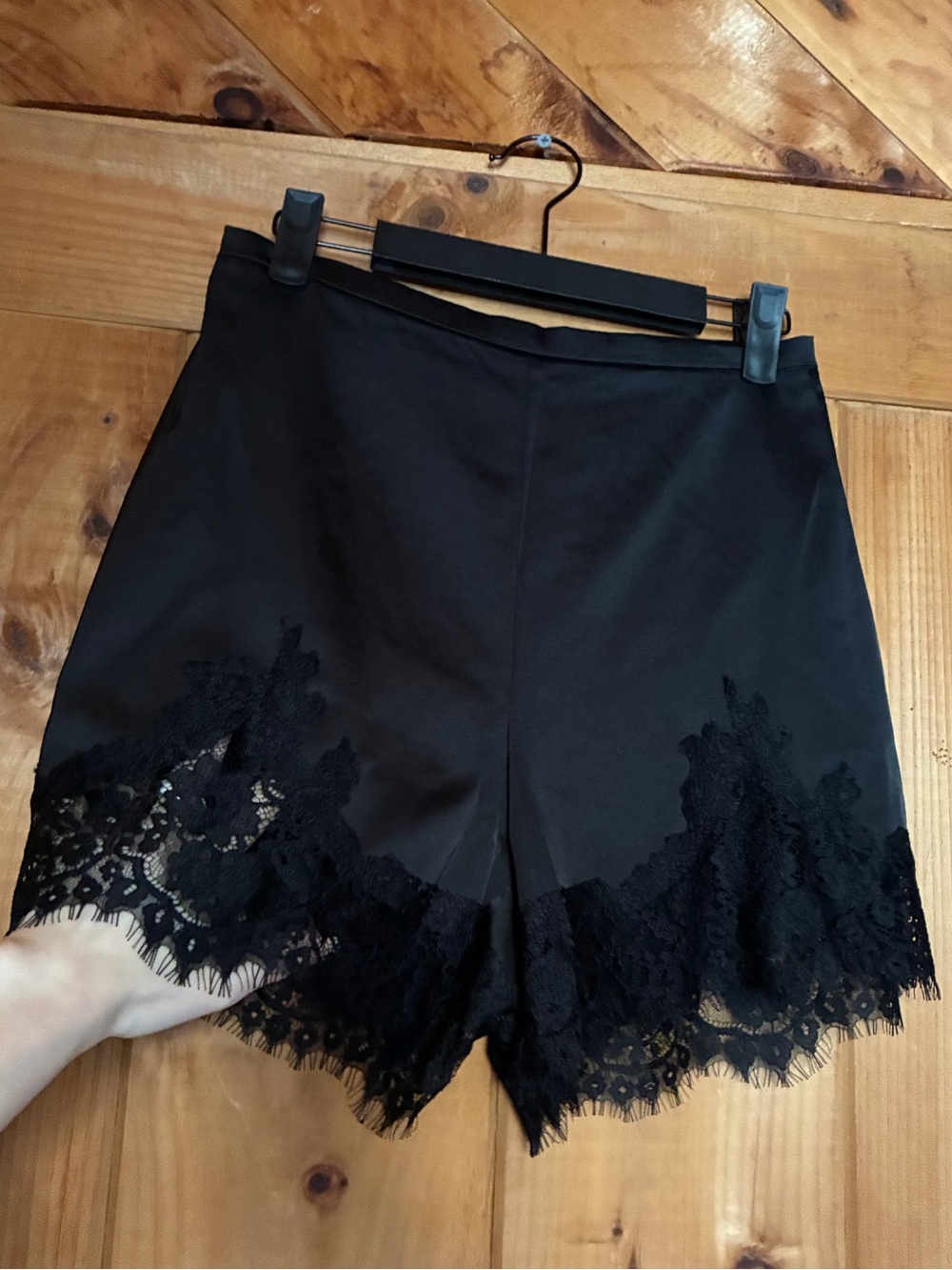 Women's Black Lace Trim Shorts - Brand new!